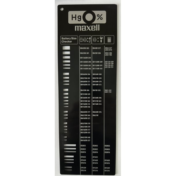 Maxell Battery Size Checker